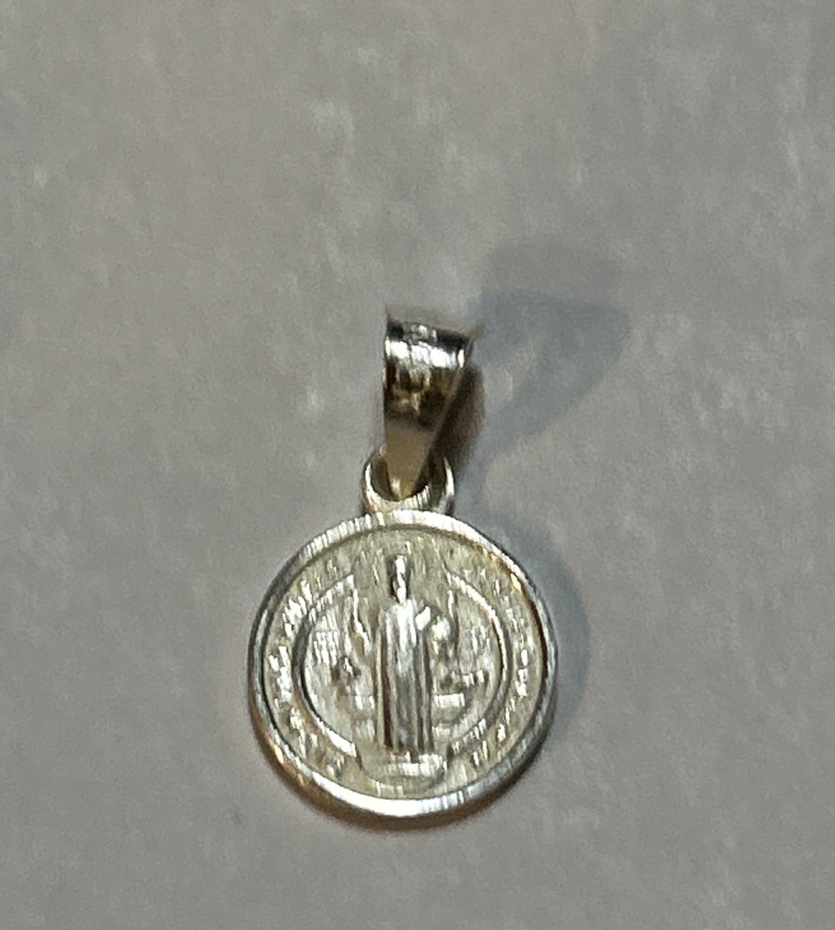 925 Sterling Silver Saint Benedict Medal Round Small 2 Sided Prayer NEW 1g Solid