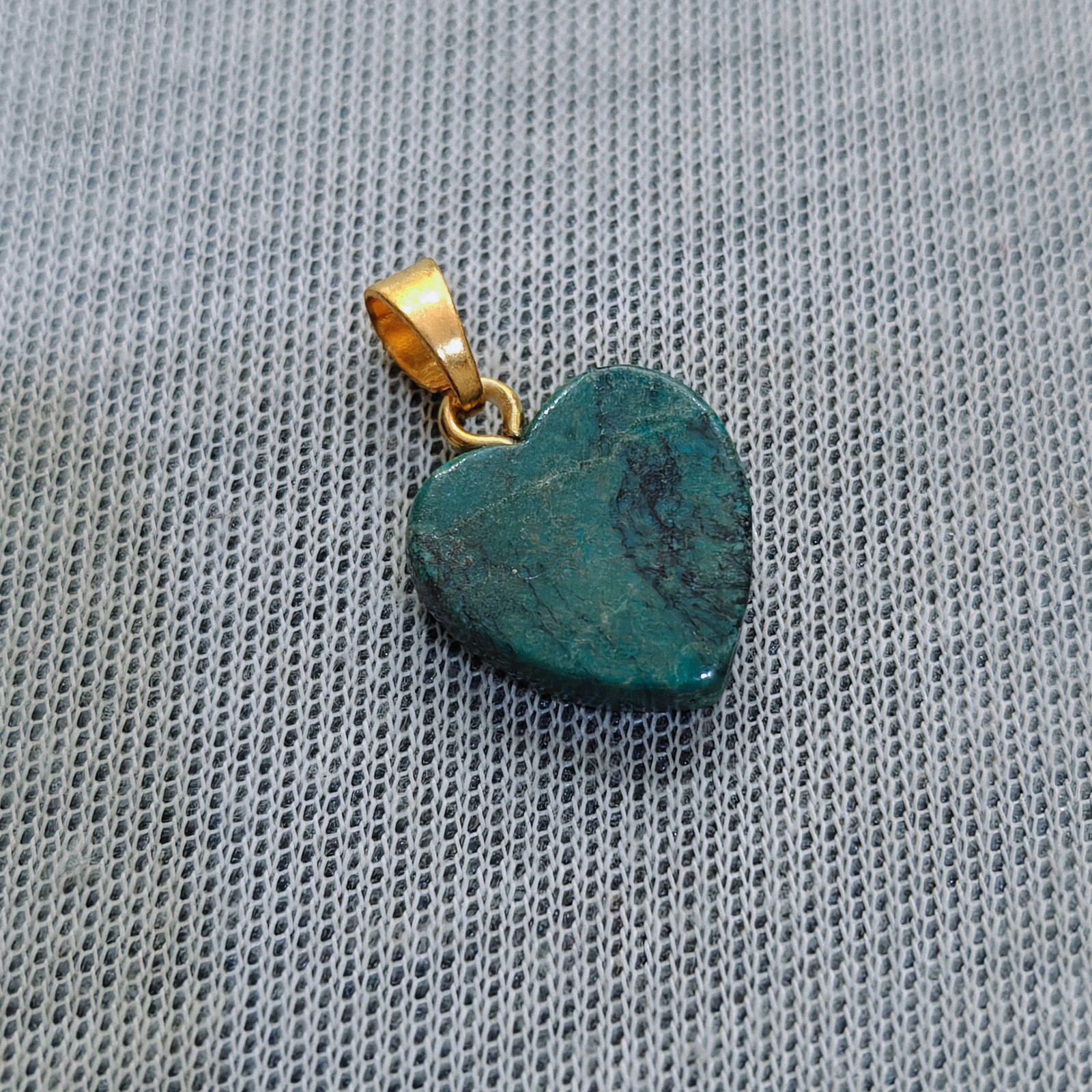 Natural Turquoise Gemstone Heart Pendant Turquoise Handmade Brass Hook Pendant