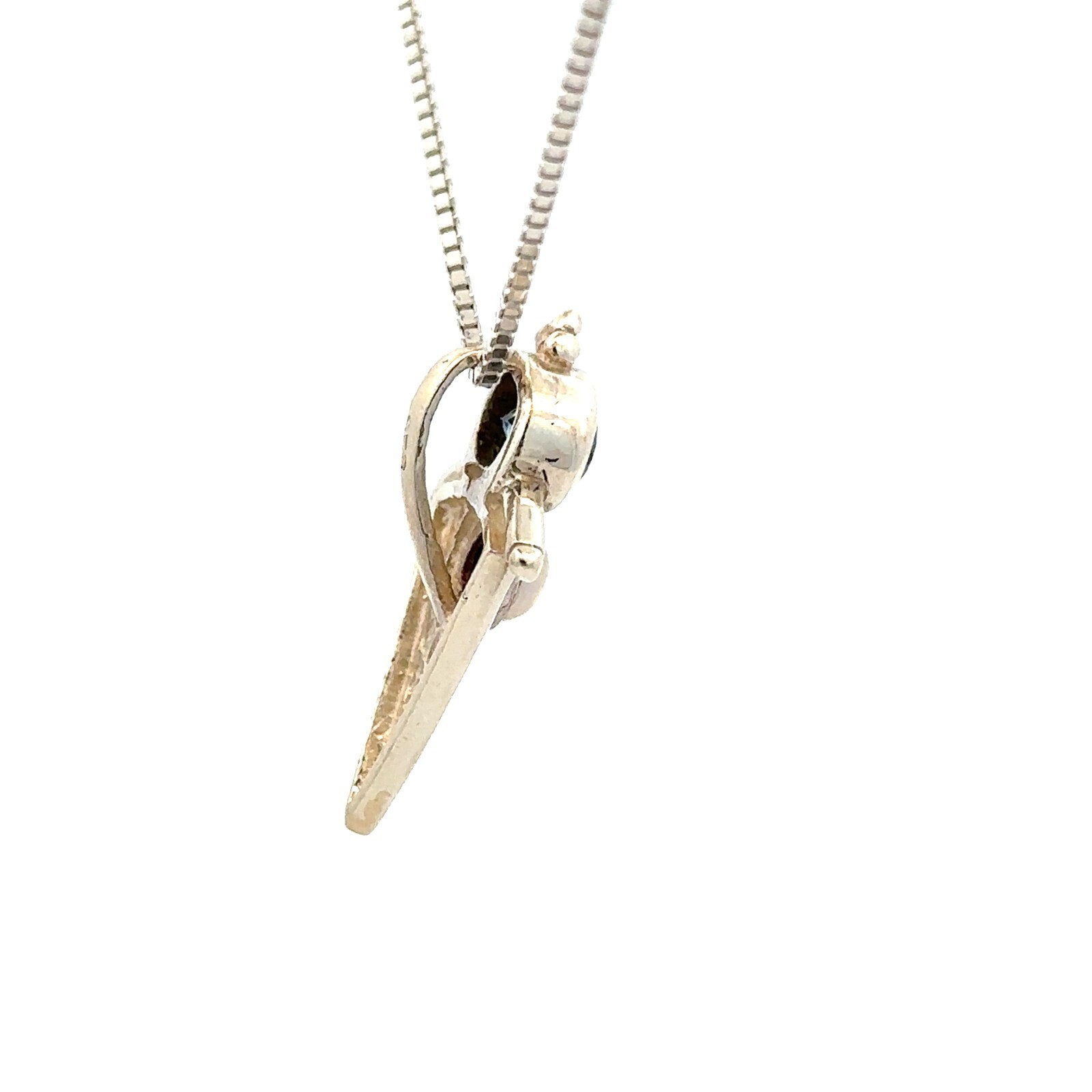 Sterling Silver Blue Topaz And Freshwater Pearl Pendant (5/8 x 7/8 Inch)