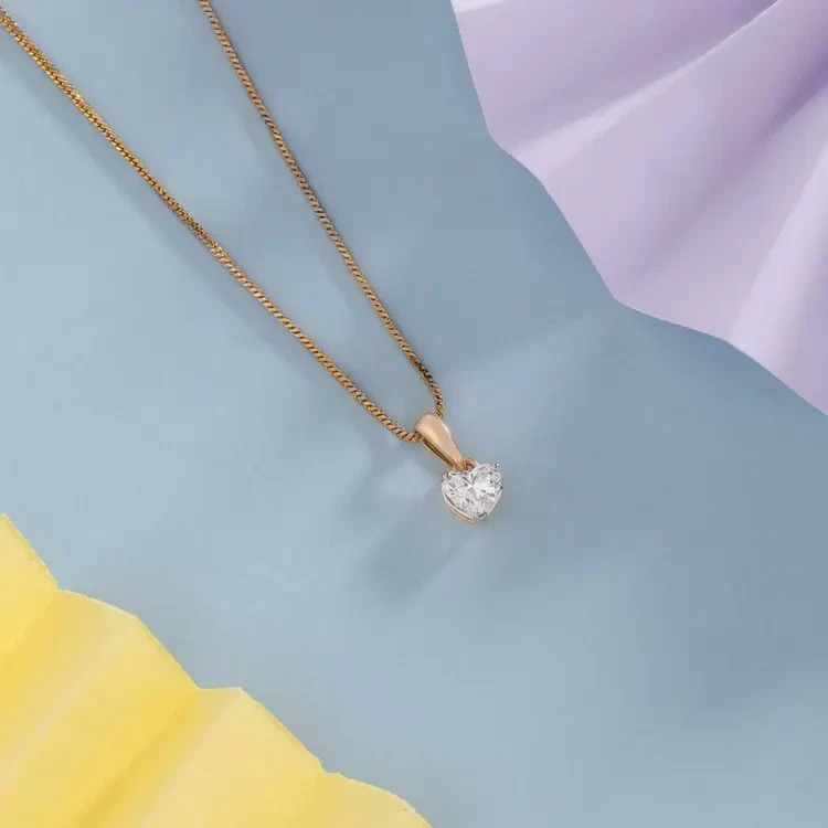2.00 Ct Classic Heart Solitaire Pendant without Chain 14k gold plated