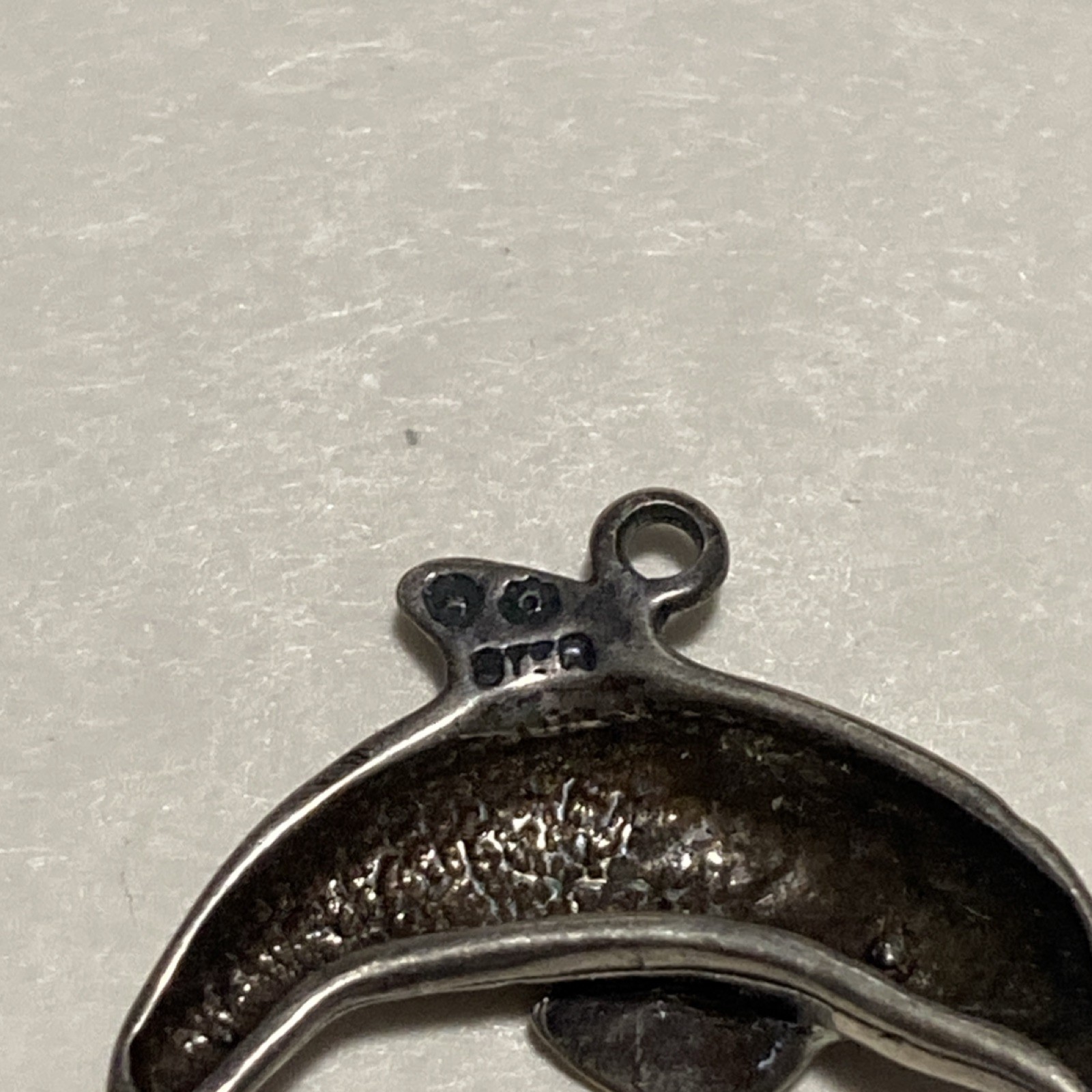 Sterling Silver 925 Dolphin Shape Charm Pendant Sea Life Animals Theme 1.28g
