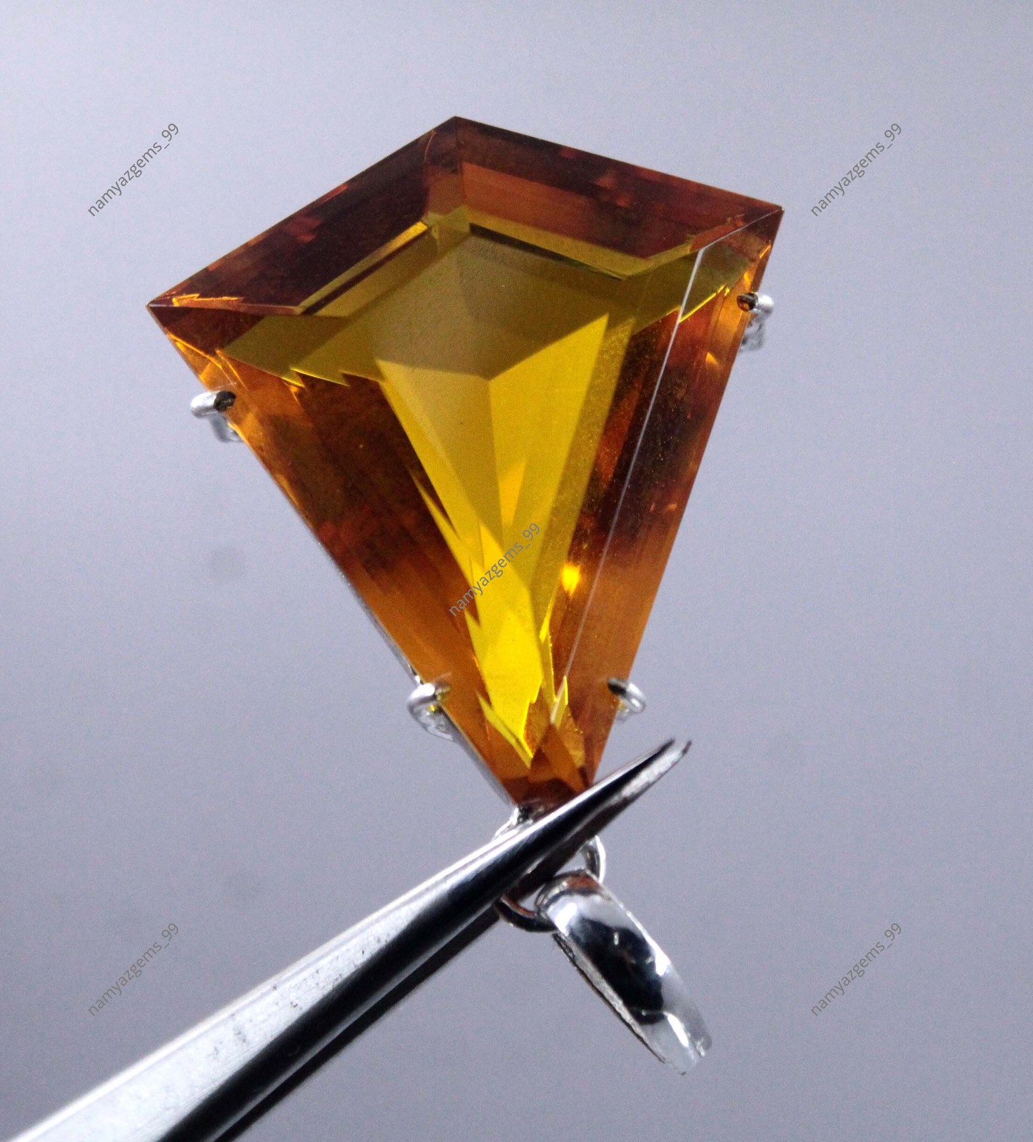 58.85 Ct Natural Imperial Topaz Loose Gemstone 925 Sterling Silver Pendant Fancy