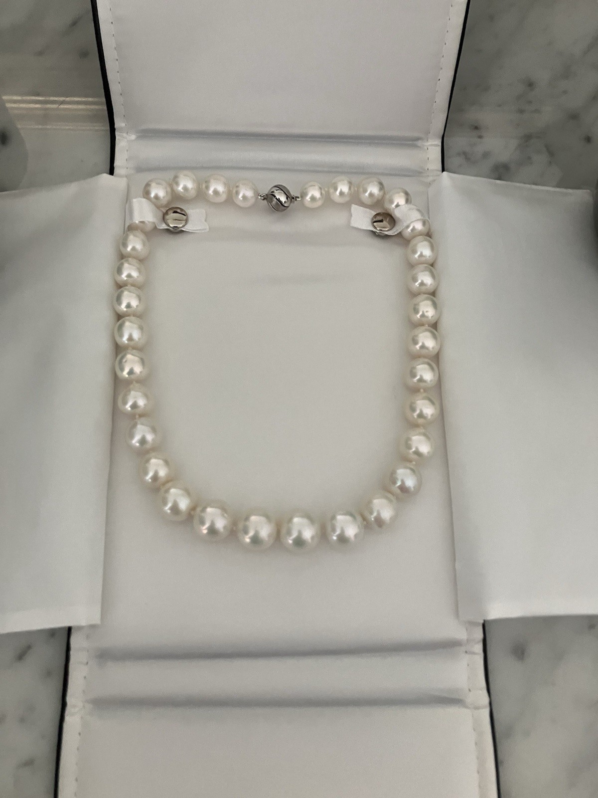 Huge 11-15mm White Edison Pearl Necklace “South Sea Pearl Style”