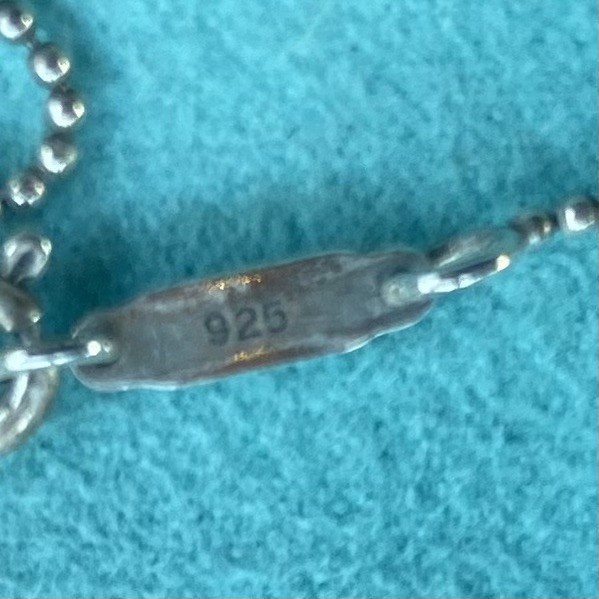 Tiffany & Co. Sterling Silver Large 2.5” Oval Key on 36” Beaded Chain