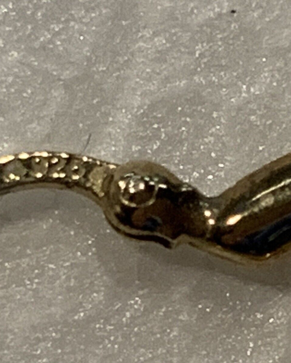VTG PAIR Goldtone SILVER EARRINGS MARKED 925 ITALY USE Scrap Jewelry 2 Grams