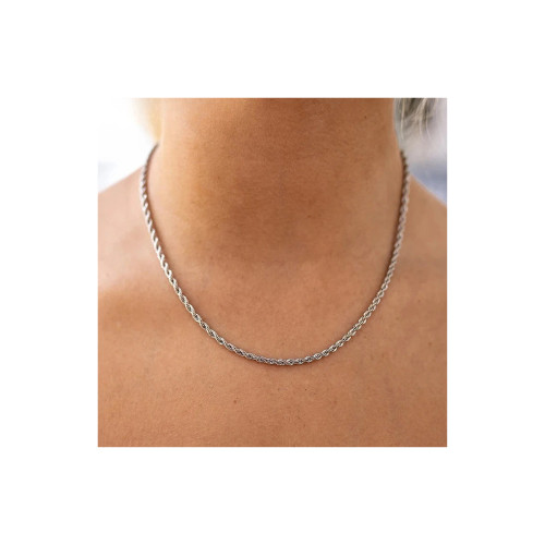 925 Sterling Silver 4MM Rope Chain Necklace Men Women Hip Hop Jewelry Gift