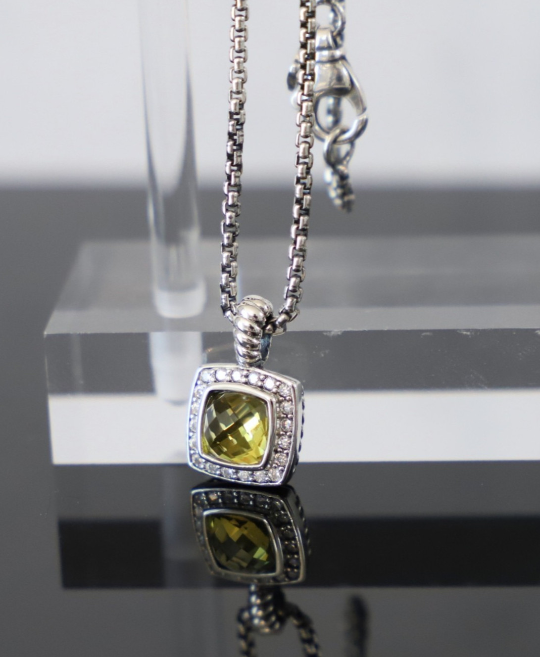 David Yurman Sterling Silver Lemon Citrine Petite Albion Enhancer Necklace