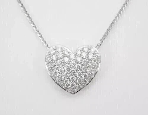 2 Ct Round Cut Lab Created Diamond 14K White Gold Plated Heart Pendant Necklace