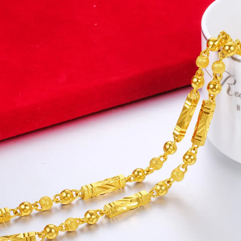 Gold-plated Brass 6mm-8mm Rope Chain Diamond Cut Pendant Necklace 8″- 20″