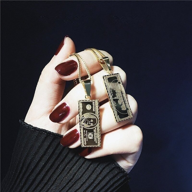 Million Dollar Stainless Steel Gold Plated Pendant Hip Hop Necklace Jewelry Gift