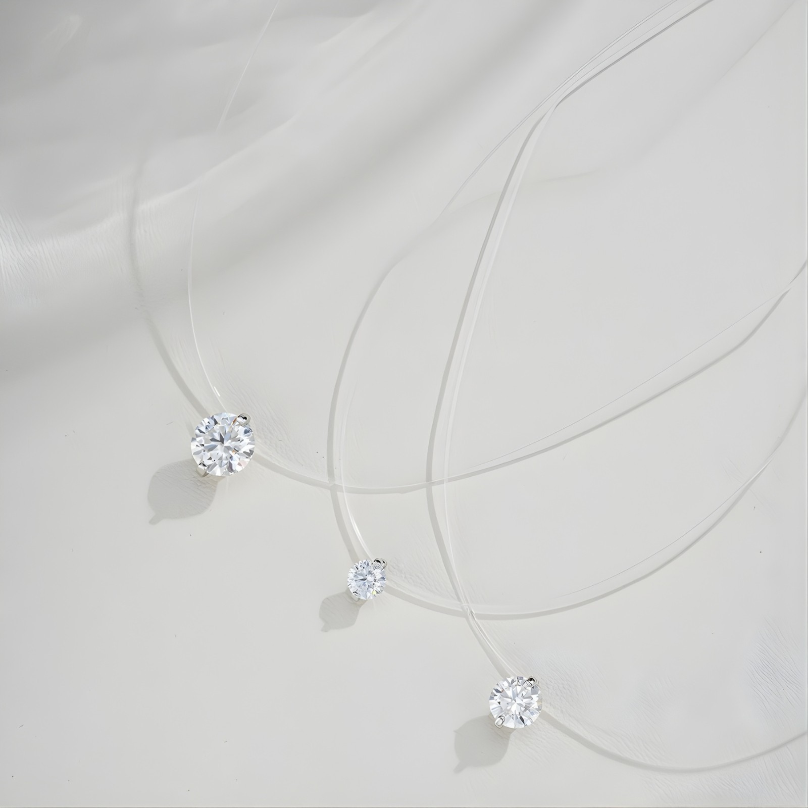 Invisible Line Moissanite Pendant Necklace – 1-3 Carat | 925 Sterling Silver-GRA