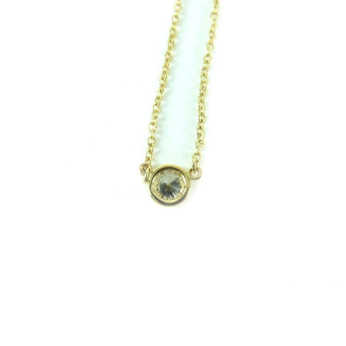 Tiffany & Co. Elsa Peretti 750YG By The Yard 1PD Necklace 0.22ct G VVS2 3EX NONE