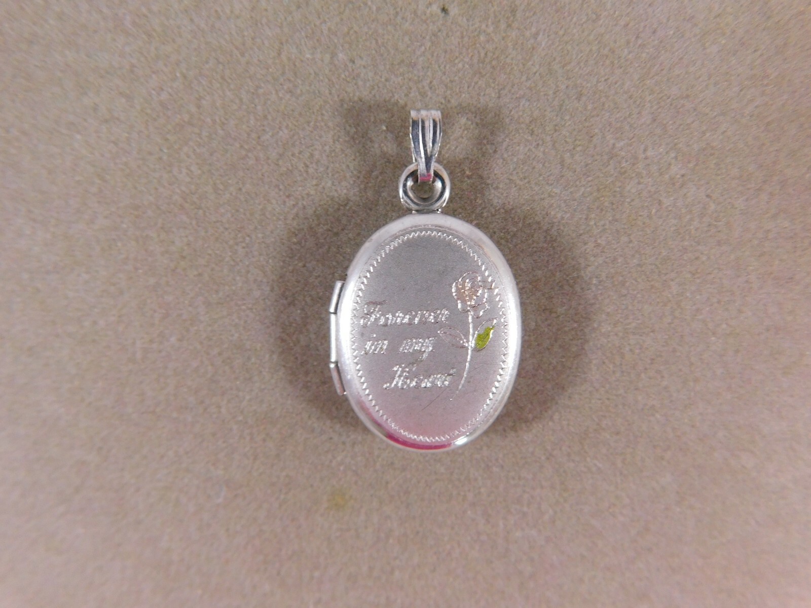 Sterling Silver Rosebud “Forever in my Heart” Photo Locket