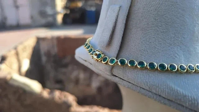 4MM Round Cut Lab Created Diamond Bezel Tennis Necklace 14k Yellow Gold Plated