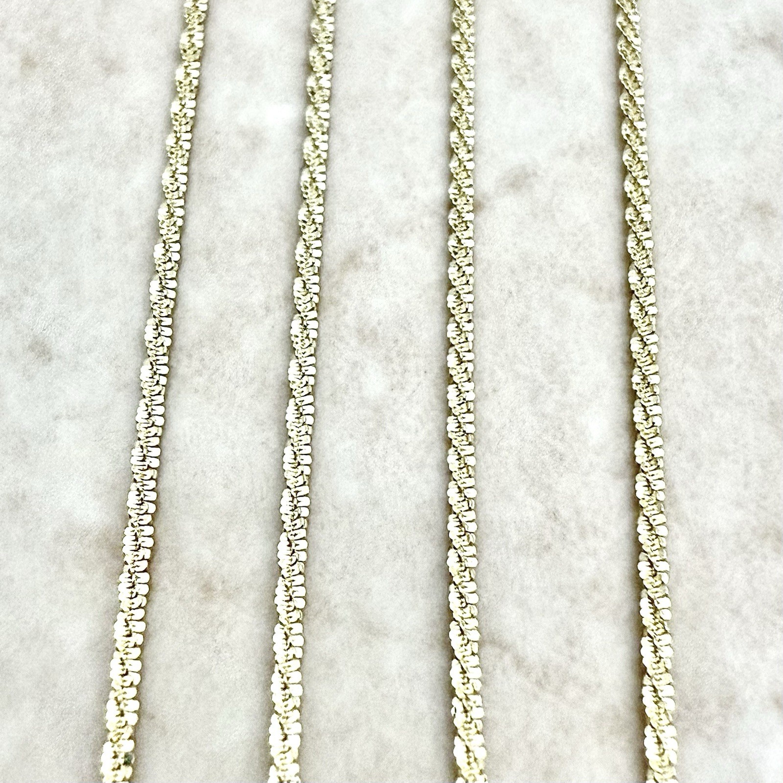 Solid 14K Yellow Gold Chain Necklace – 20 In Gold Chain – 14K Gold Sparkle Chain