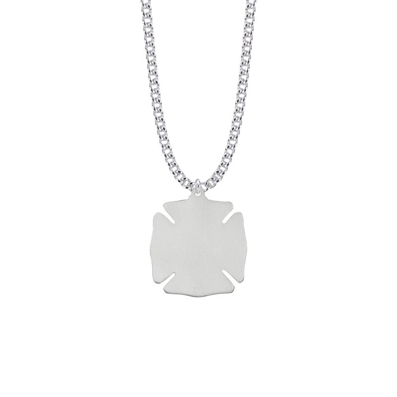 Engrave Sterling Silver St. Florian Shield Medal Saint of Firefighters Necklace