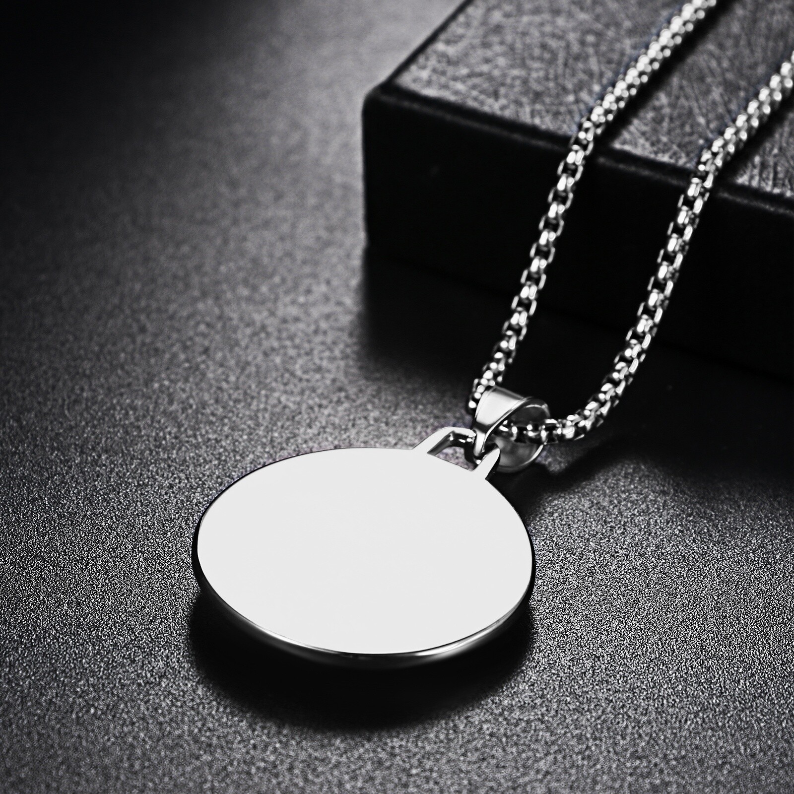 Round Shield Archangel Saint Michael Stainless Steel Medal Amulet Men’s Necklace