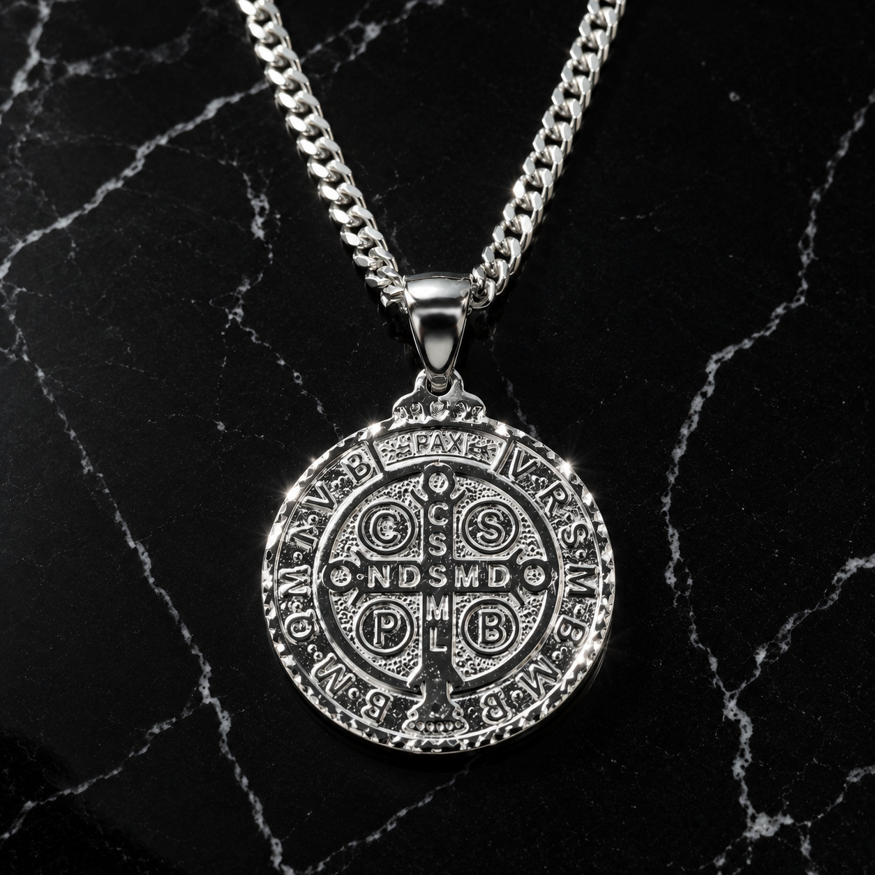925 Sterling Silver Saint Benedict Medal Pendant – San Benito