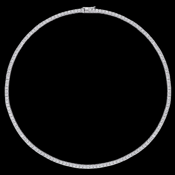Voss+Agin 12.5 Carat Brilliant Sapphire Tennis Necklace (14k Gold Plated, 18″)