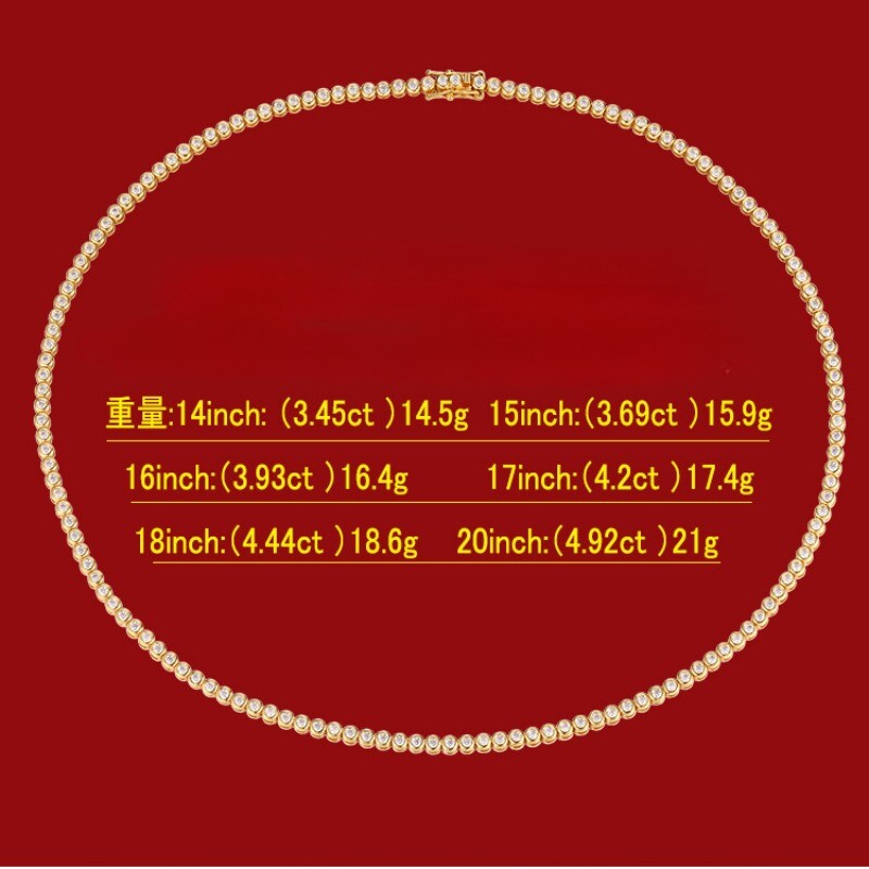 2mm D Color VVS1 Moissanite Bubble Tennis Chain Necklace 925 Sterling Silver