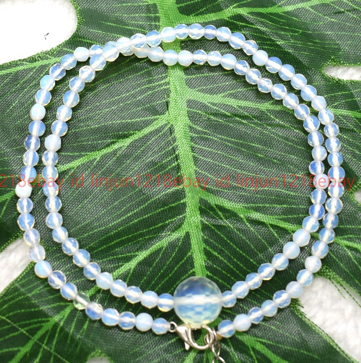 Natural Beautiful 4mm Faceted White Opal Round Gemstone Beaded Necklace 16-28in