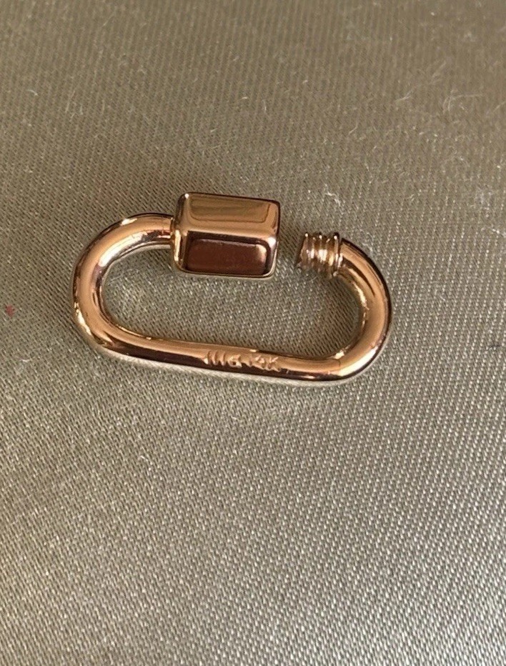 Authentic Marla Aaron 14k Yellow Gold Babylock Charm Holder Connector Carabiner