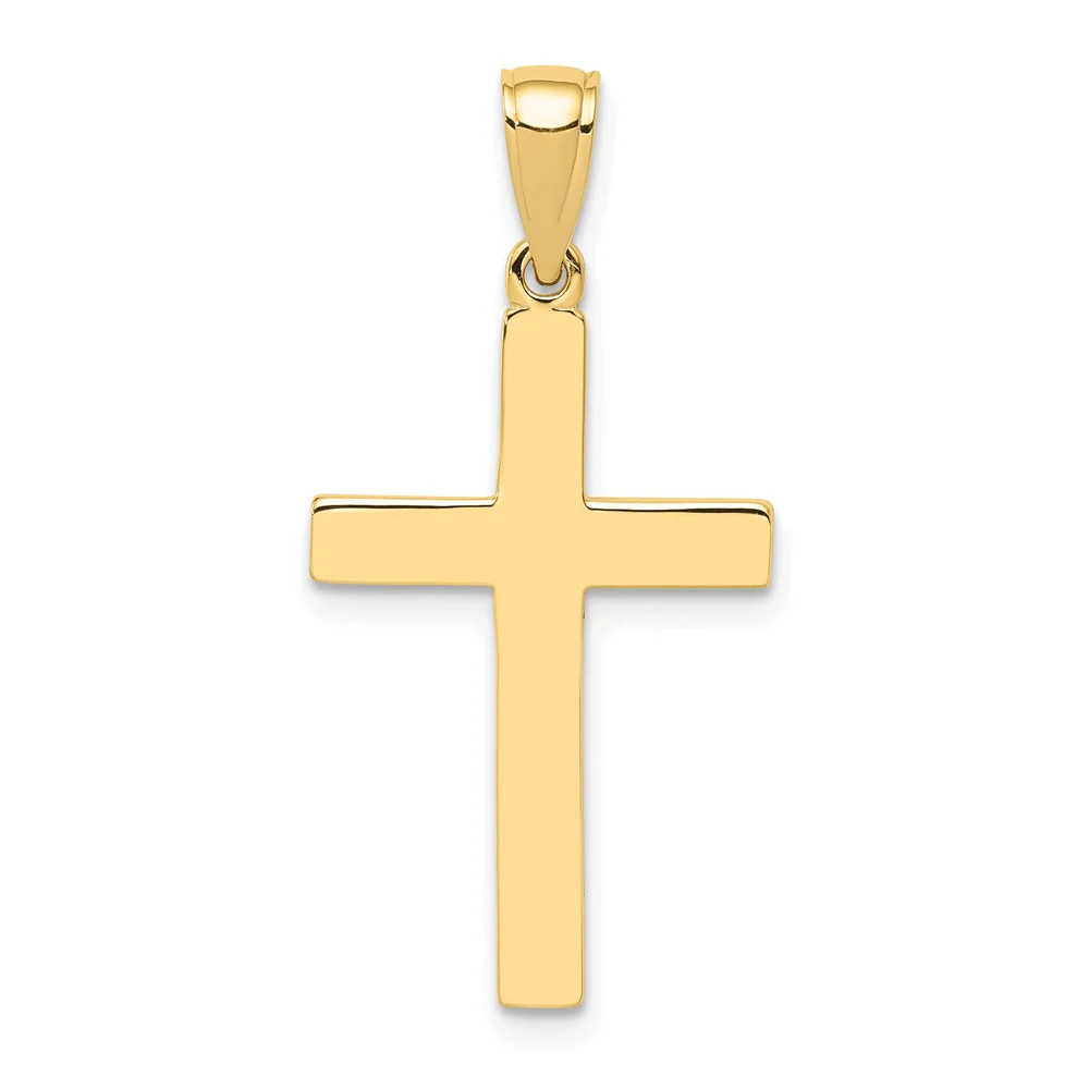 10K / 14K Yellow Gold Polished Cross Pendant