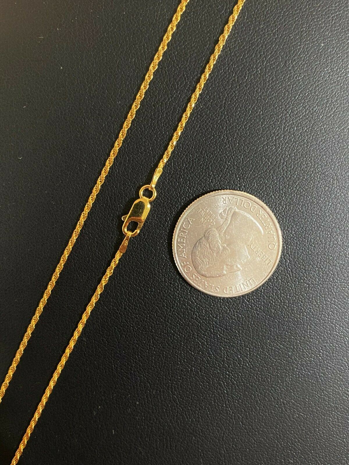 14K Gold Plated Plated 925 Silver Rope Necklace 1.5mm WHOLESALE Resell LOT 10pc