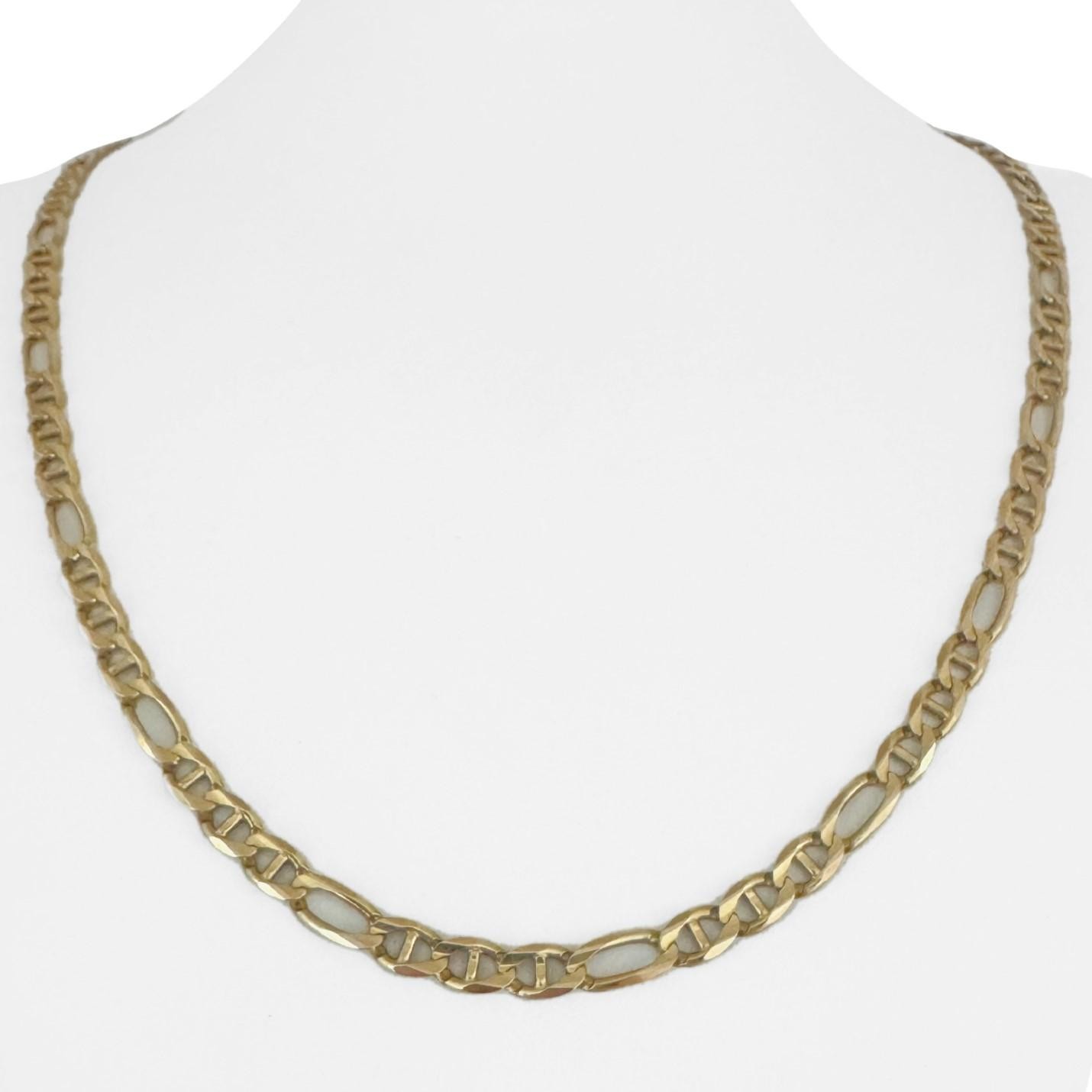 14k Yellow Gold 17.5g Solid 5mm Figarucci Link Chain Necklace Italy 22.5″