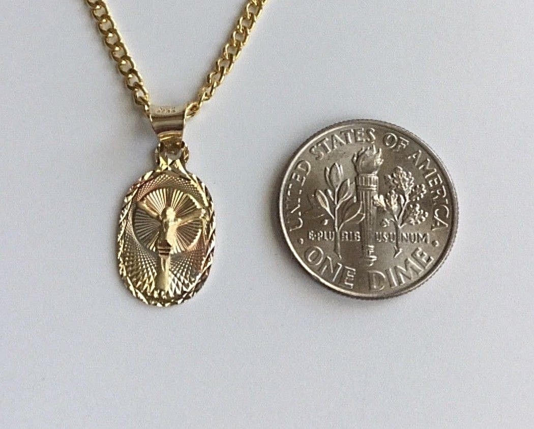 14K REAL GOLD JESUS 18″ NECKLACE-14K GOLD JESUS CHRIST NECKLACE – PT338