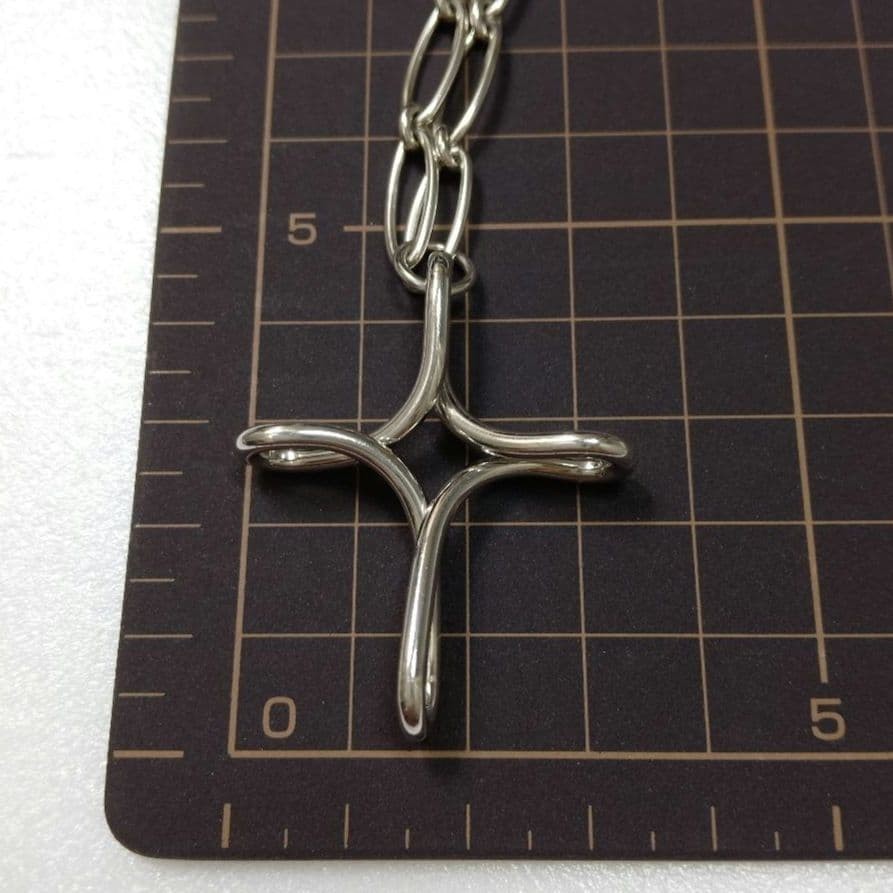 Tiffany & Co. Infinity Cross Necklace Silver 925 Women Pre-Owned Large Oval Link