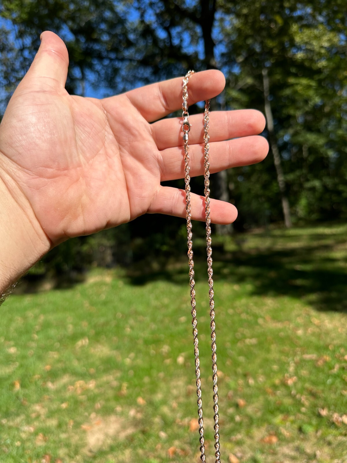 Solid 14k Rose Gold Men’s Women’s Real Rope Chain Necklace 1.5mm-4mm