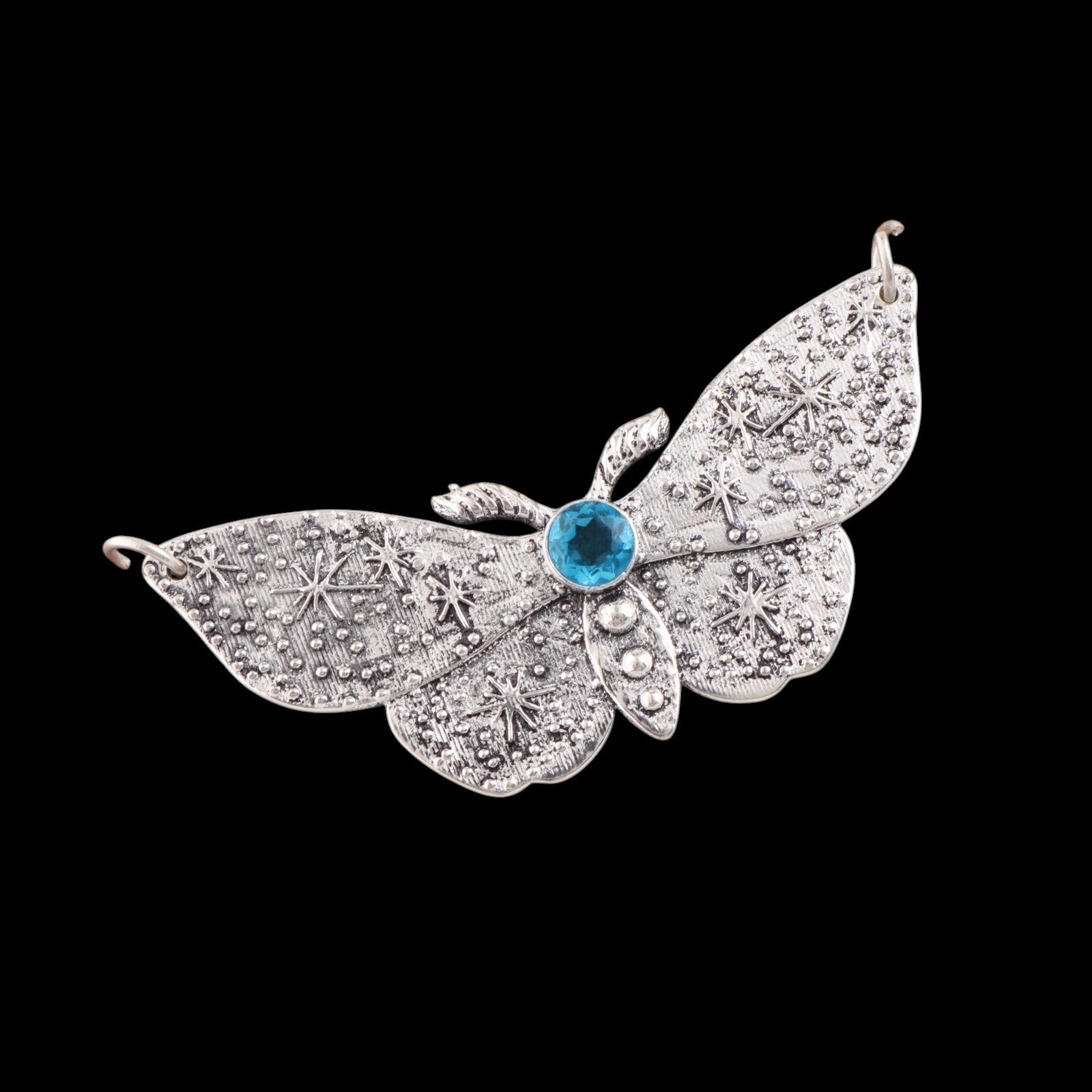 Handmade Natural Stones Blue Topaz 925 Silver Pendant