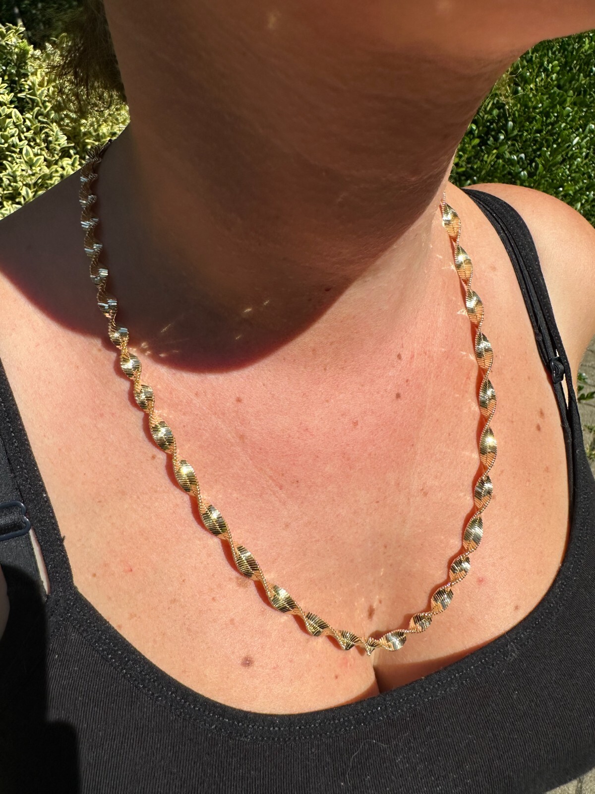 Real 14k Yellow Gold Vermeil 925 Silver 6mm Loose Singapore Rope Chain Necklace