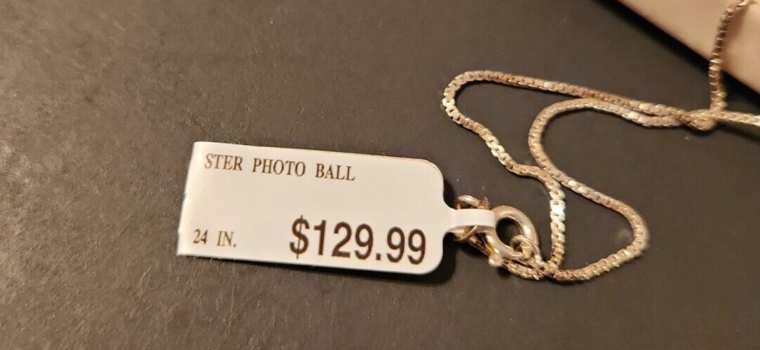 Sterling Silver Photo Ball with 24″ Silver necklace *NEW*