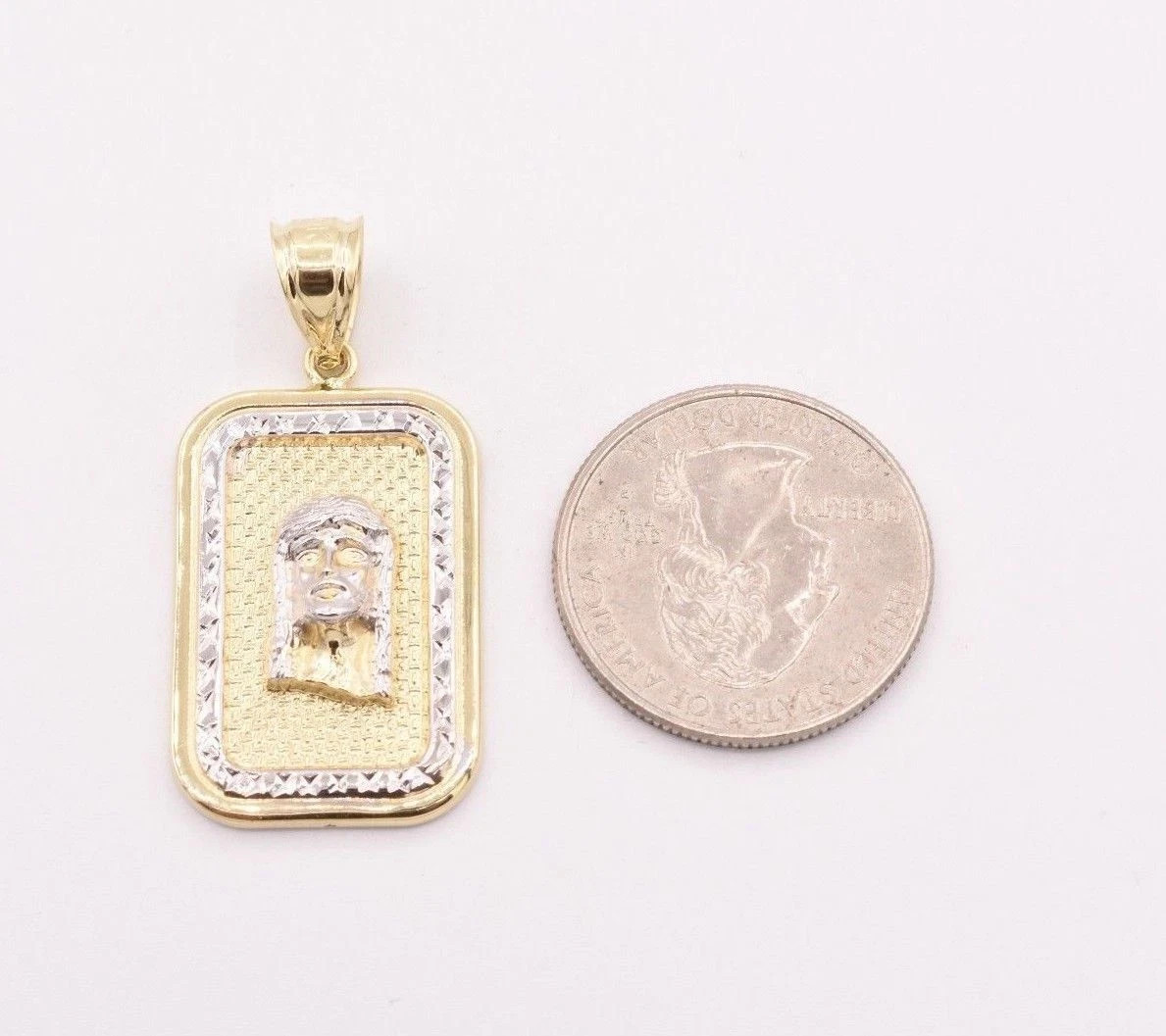 2Ct Jesus Head Medallion Diamond Cut Pendant Real 10K Yellow White Gold Plated