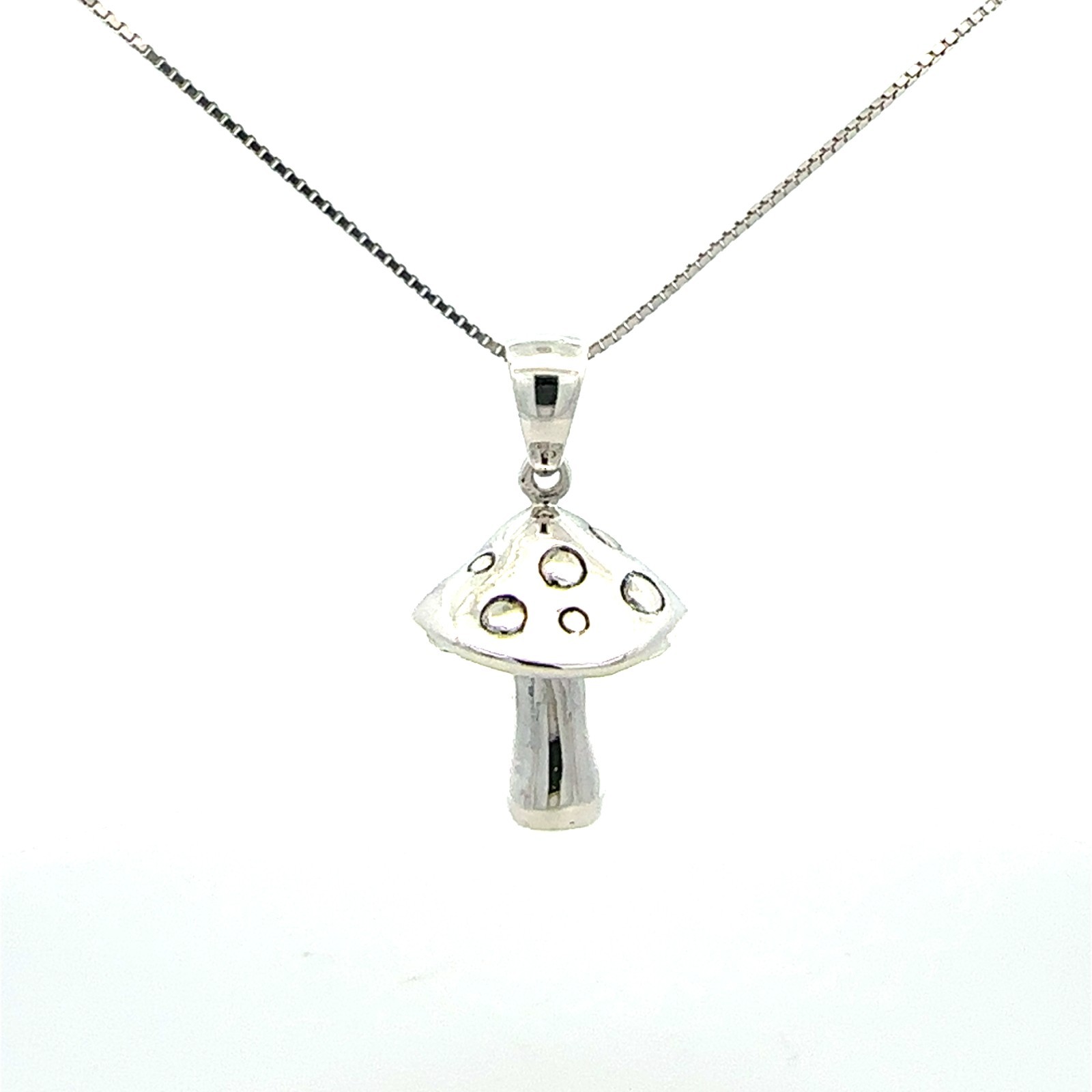 Sterling Silver 3-D Mushroom Pendant (3/4 x 1 1/2 Inch)