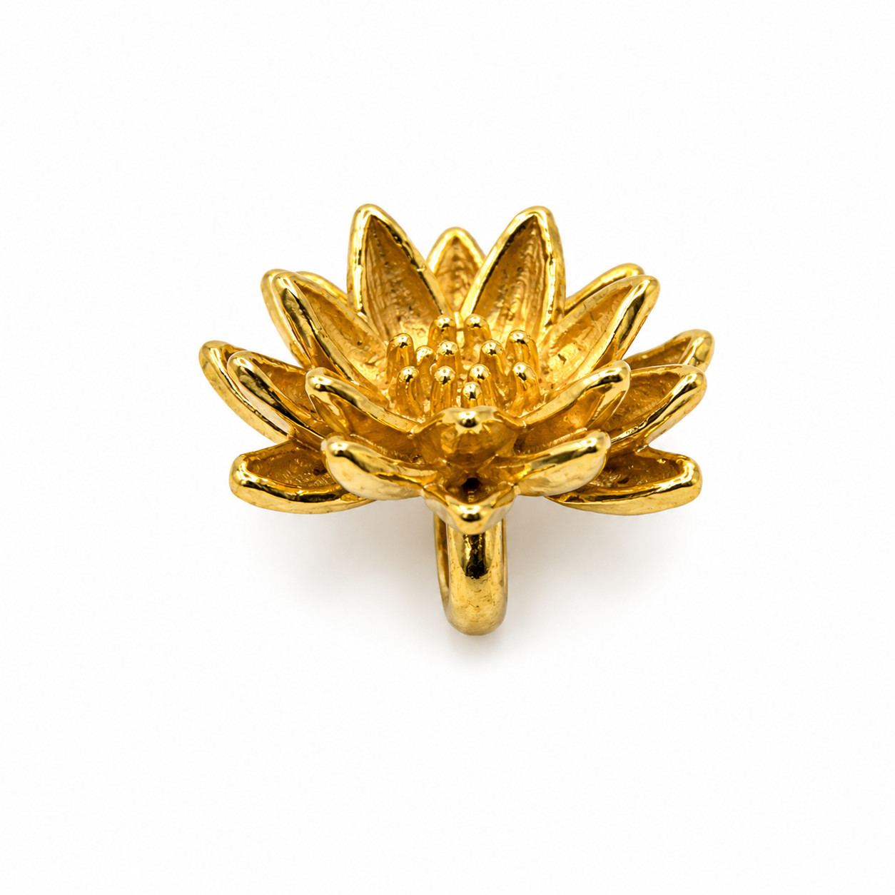 MENE 24K Pure Gold Water Lily Pendant Charm 6.2g w/ Original Box