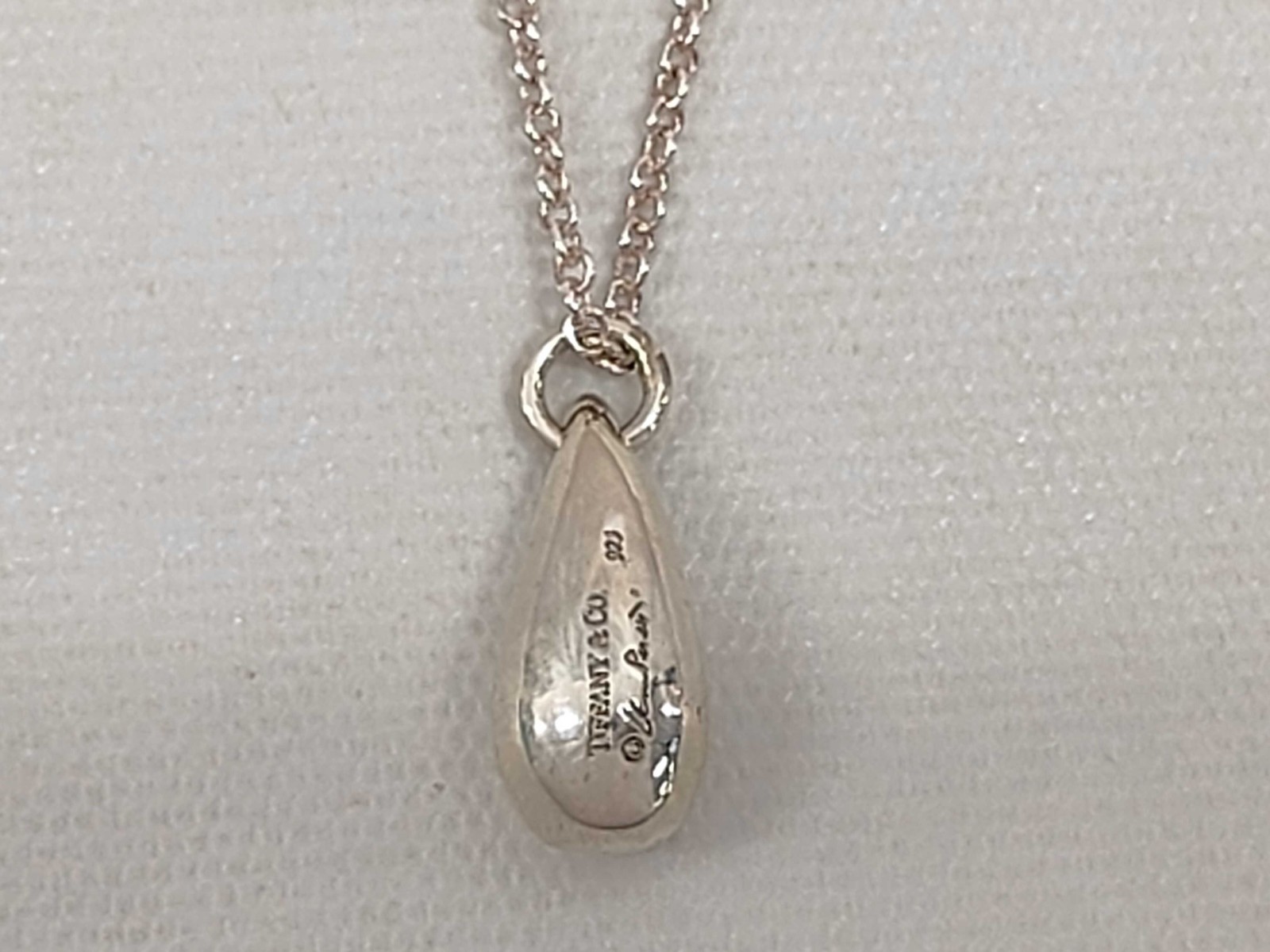 Tiffany & Co. Elsa Peretti Teardrop Pendant Necklace Sterling Silver