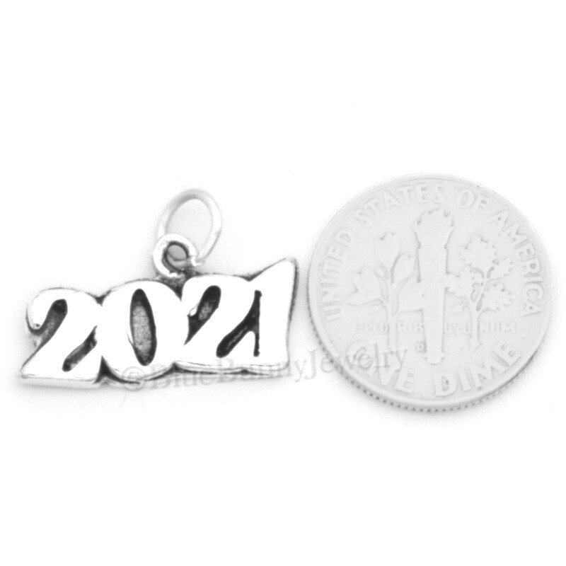 2021 Sterling Silver Charm 925 pendant .925 graduation birthday new year charm