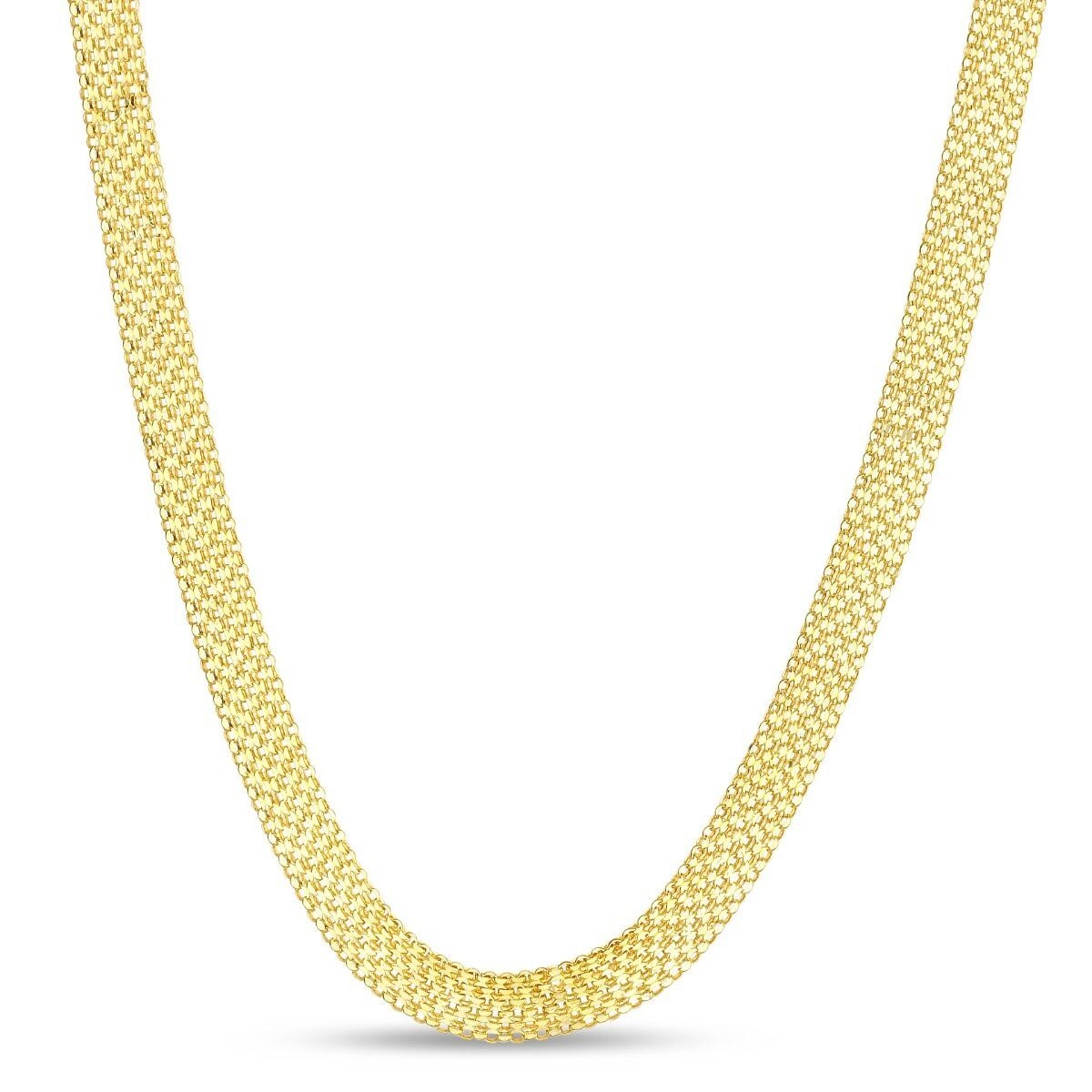 14k 16″ Yellow Gold 7MM Bismark Braided Six Row Link Chain Necklace 5.4 Grams