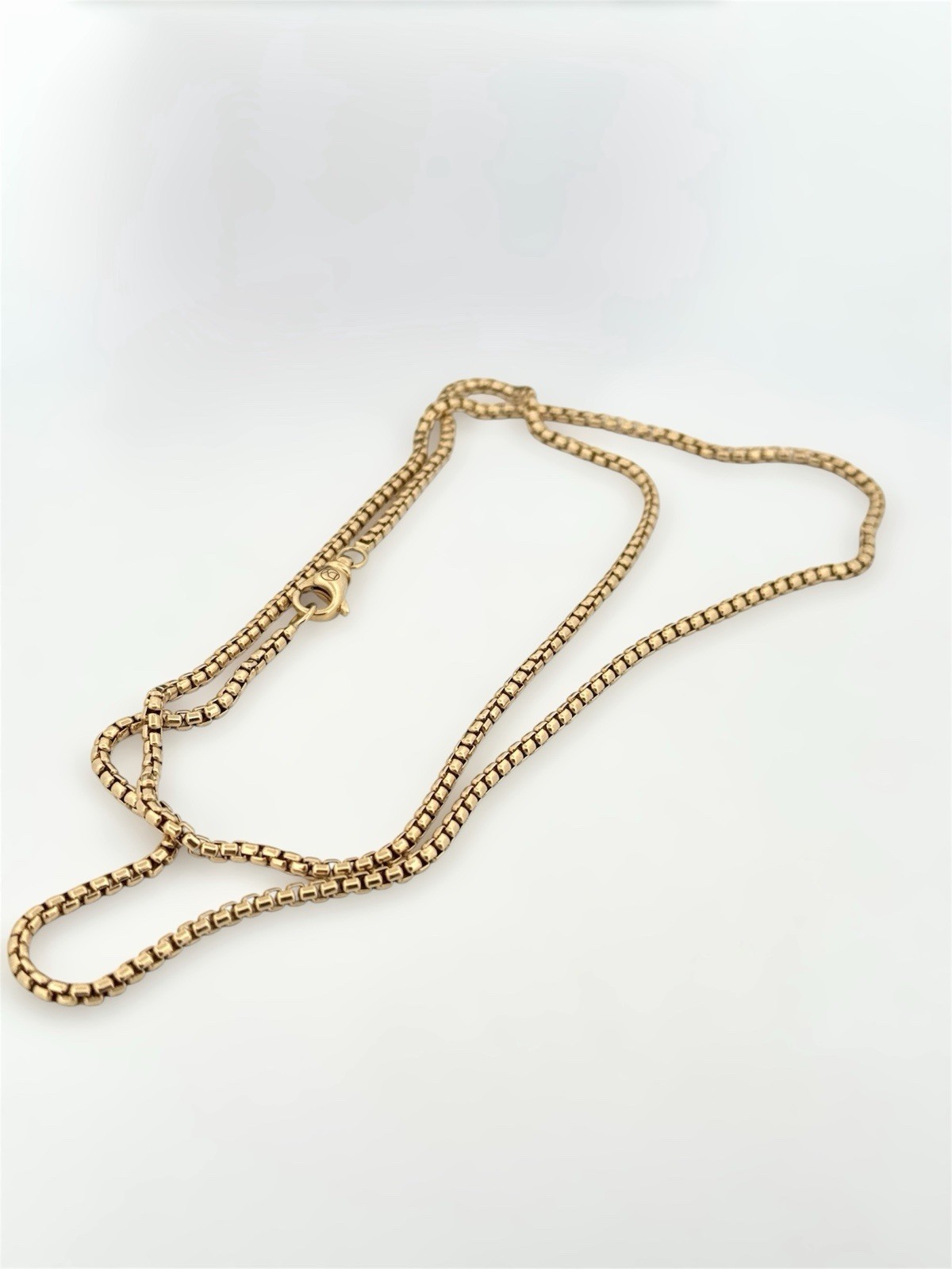 David Yurman Box Chain Necklace 2.7mm 18K Yellow Gold 26”