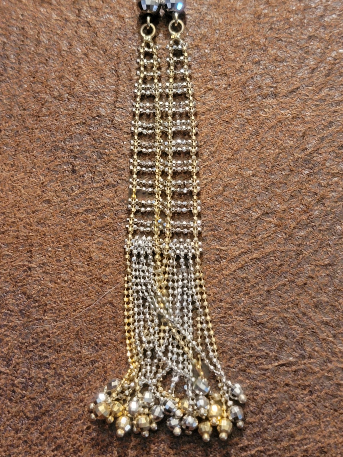 14k Yellow & White Gold Necklace, 17in, Indonesia, Tags, Half Original Cost