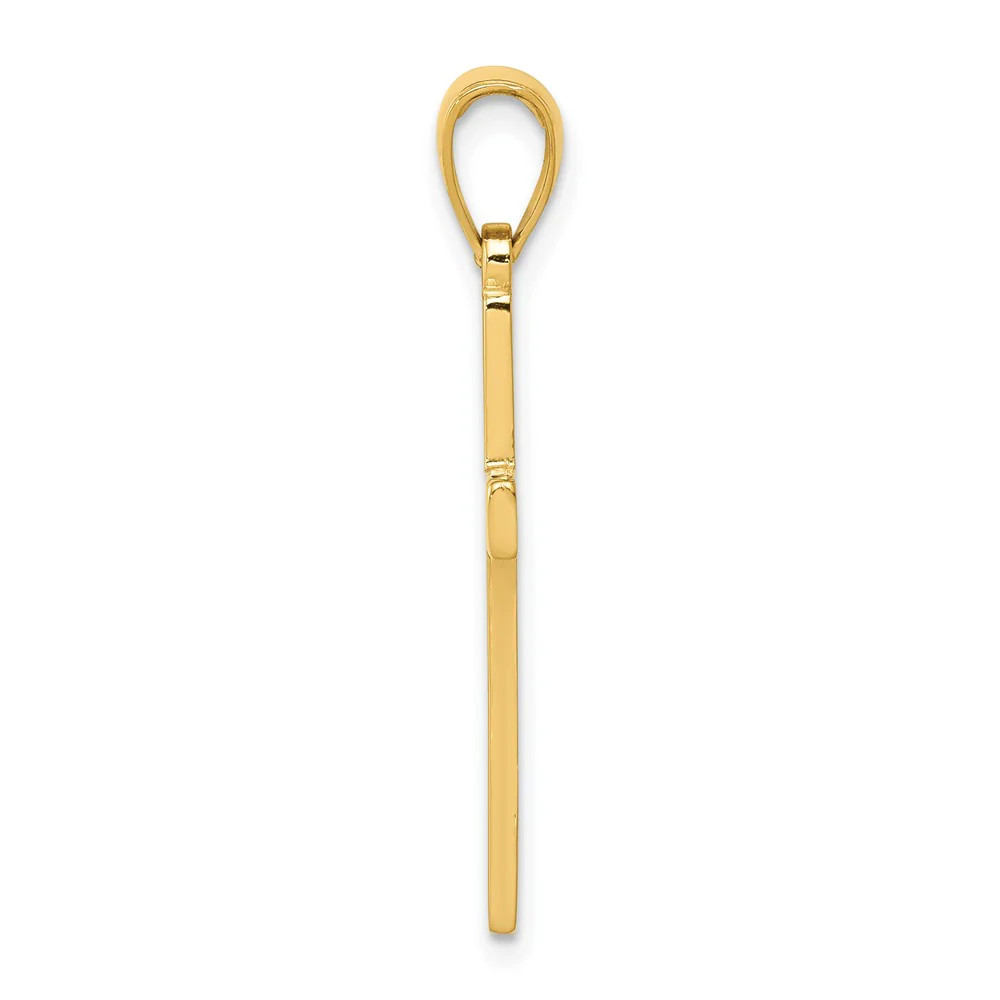 10K / 14K Yellow Gold Polished Cross Pendant