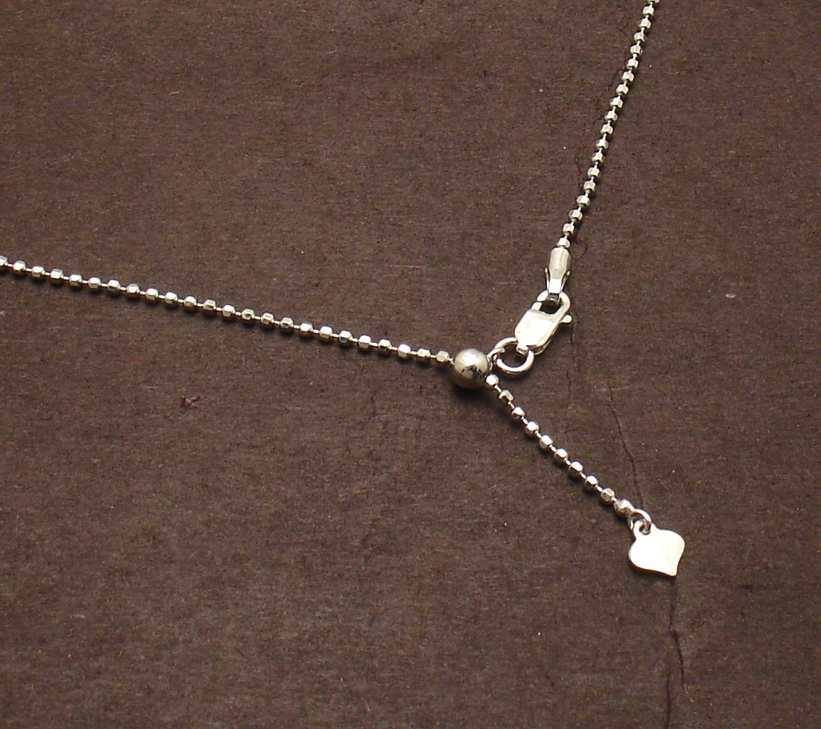 Solid 1.2mm Adjustable Bead Ball Chain Necklace 925 Sterling Silver up to 24″