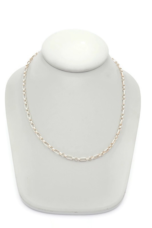 Sterling Silver 925 Oval Link Necklace 18.25″ Italy