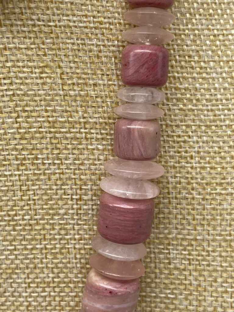 Jay King DTR Mine Finds Necklace & Earrings Pink Rondellelle .925 Graduated 19″