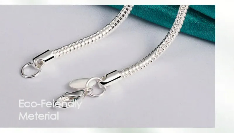 925 Sterling Silver 16/18/20/24/22/24/26/30 Inch 3mm Snake Chain