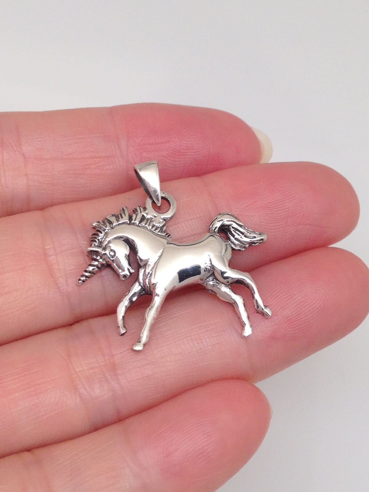 Unicorn Pendant Sterling Silver 925 26mm(1.02″)