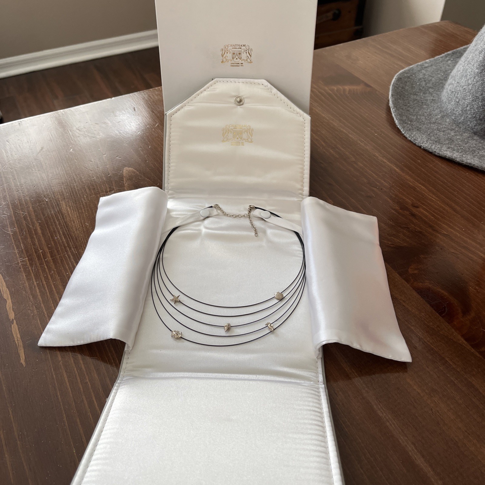 Chatham Jewelers Multi Cord Necklace With SS Seaside Jewelry In Original Packing